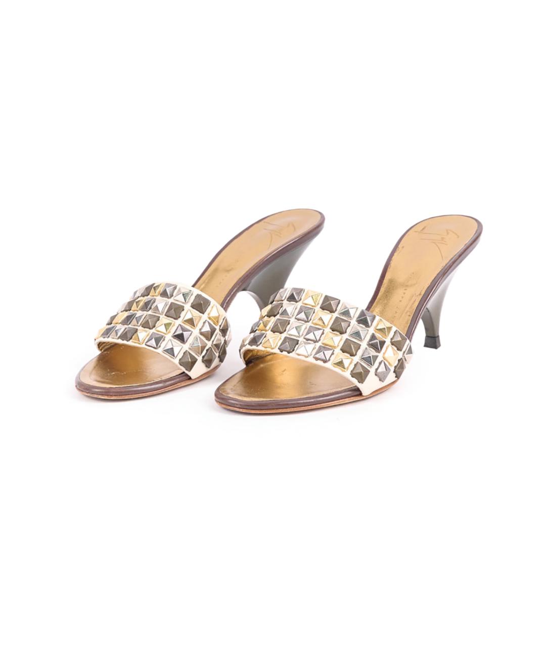 GIUSEPPE ZANOTTI DESIGN Коричневые кожаные мюли, фото 5