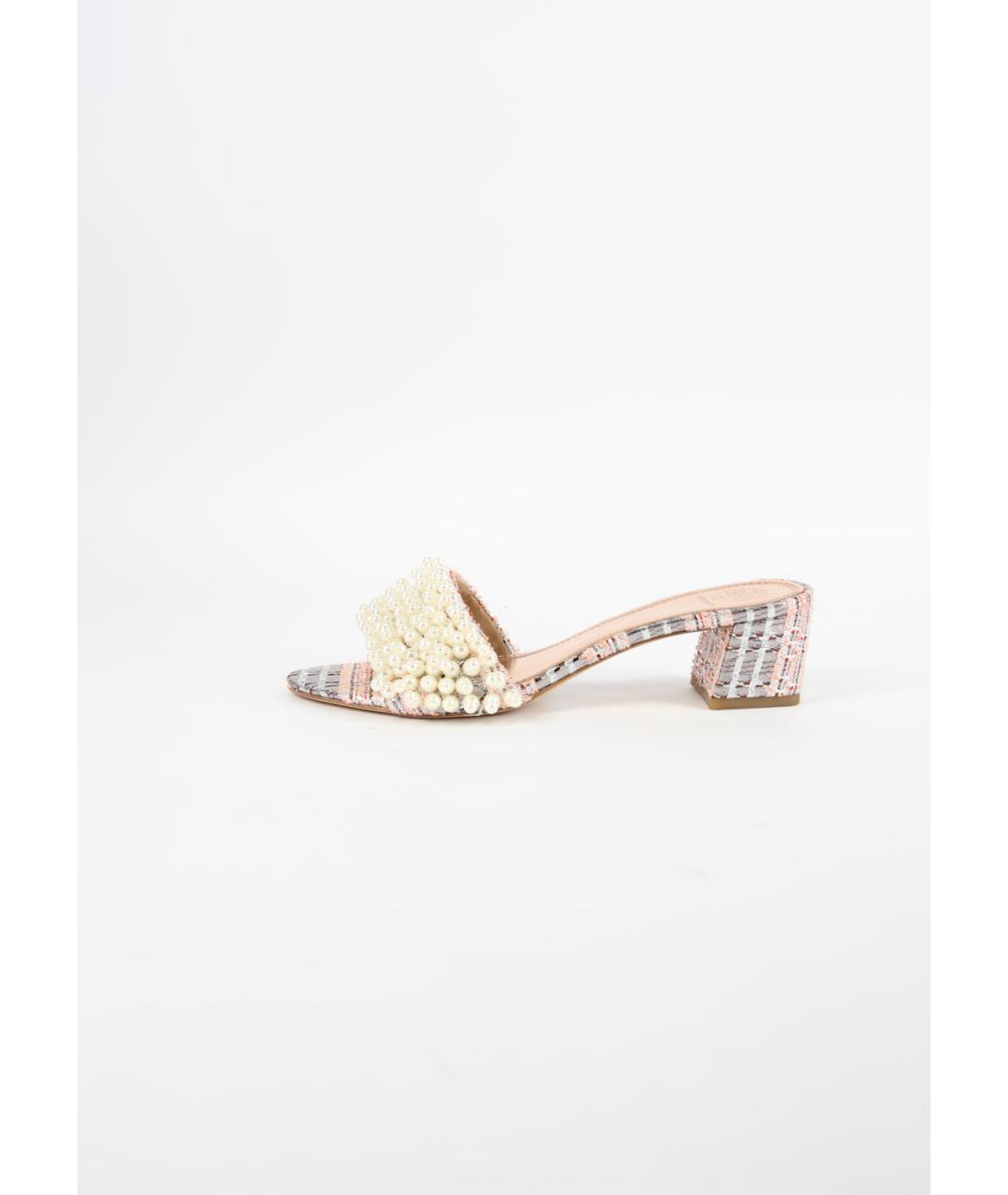 TORY BURCH Розовые текстильные мюли, фото 6