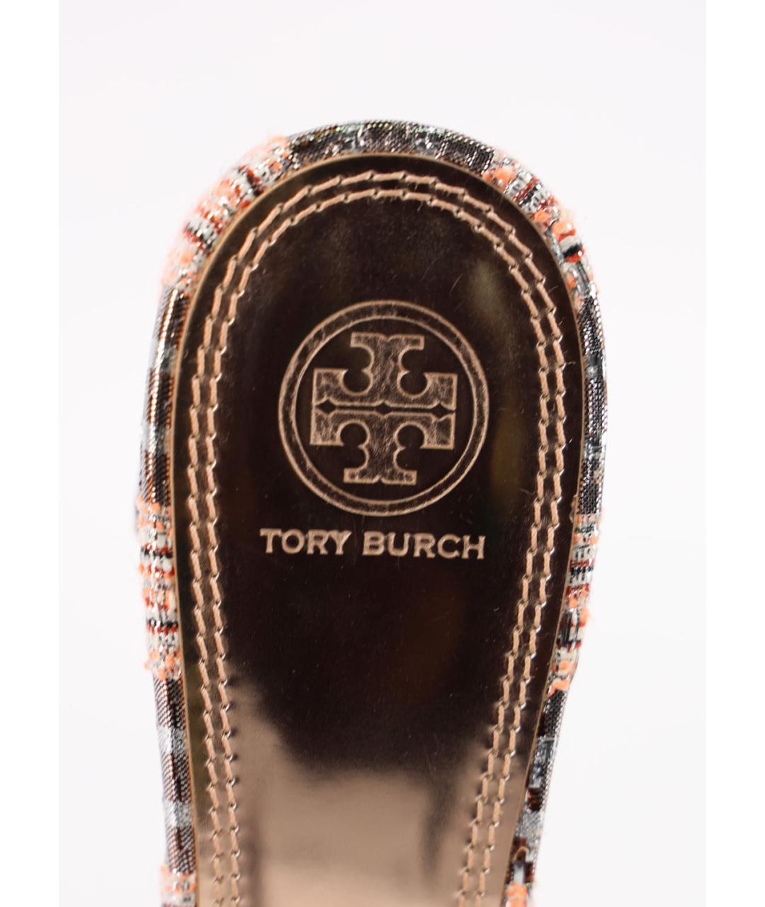 TORY BURCH Розовые текстильные мюли, фото 3