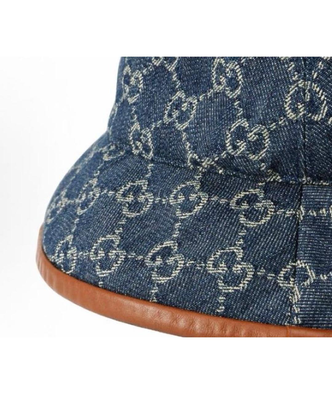 GUCCI Темно-синяя хлопковая шляпа, фото 5