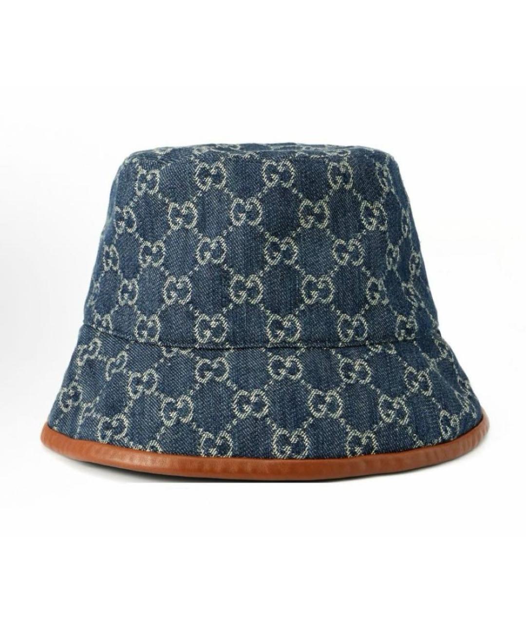 GUCCI Темно-синяя хлопковая шляпа, фото 2