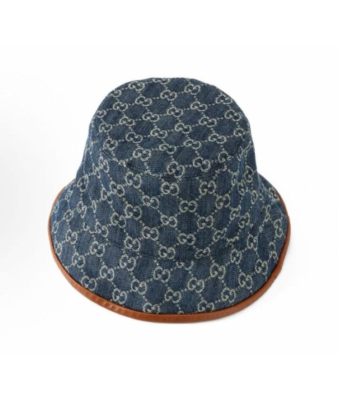 GUCCI Темно-синяя хлопковая шляпа, фото 3