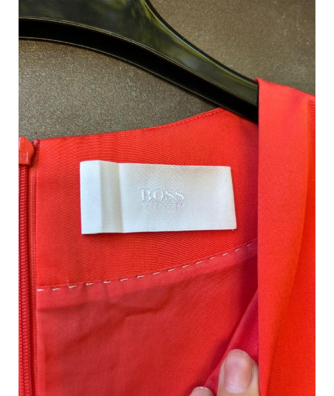 HUGO BOSS Красное хлопковое платье, фото 2