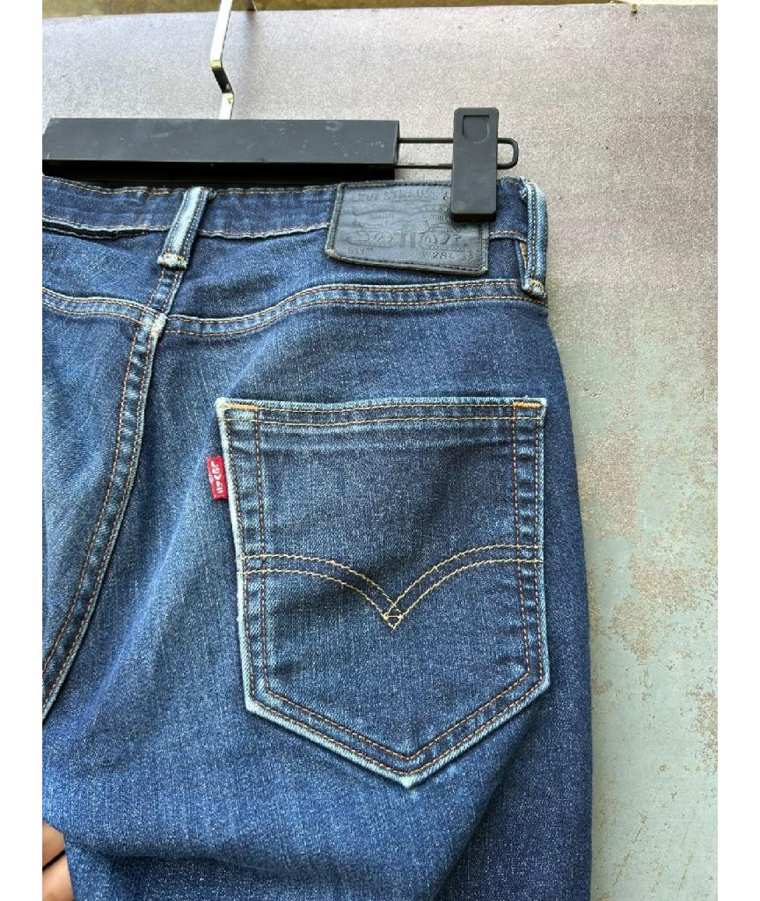 LEVI'S Синие хлопковые прямые джинсы, фото 2
