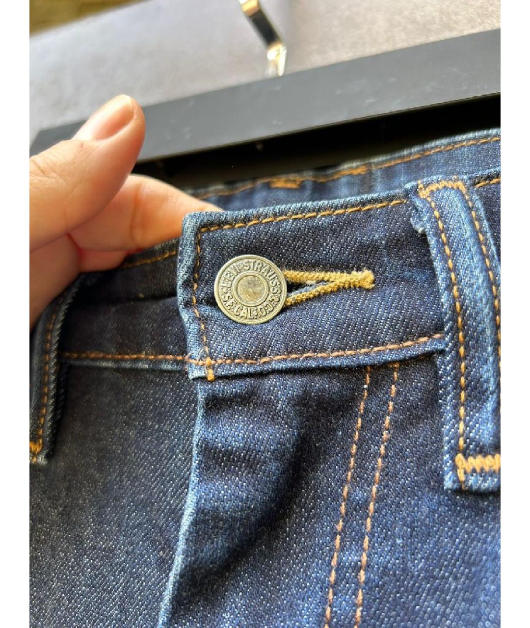 LEVI'S Синие хлопковые прямые джинсы, фото 3