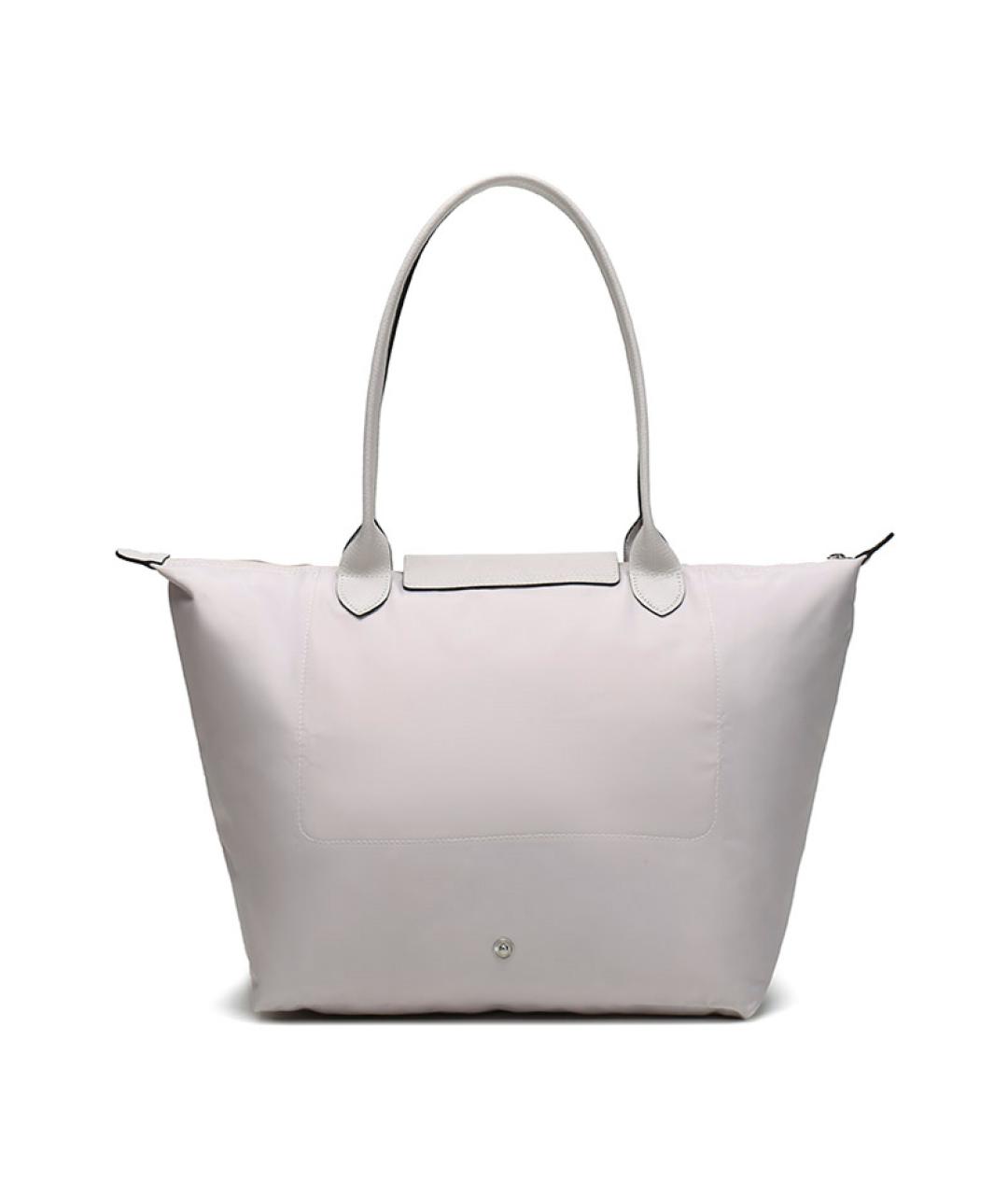 LONGCHAMP Белая кожаная сумка тоут, фото 4