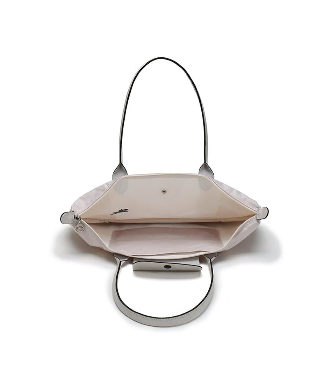 LONGCHAMP Белая кожаная сумка тоут, фото 6