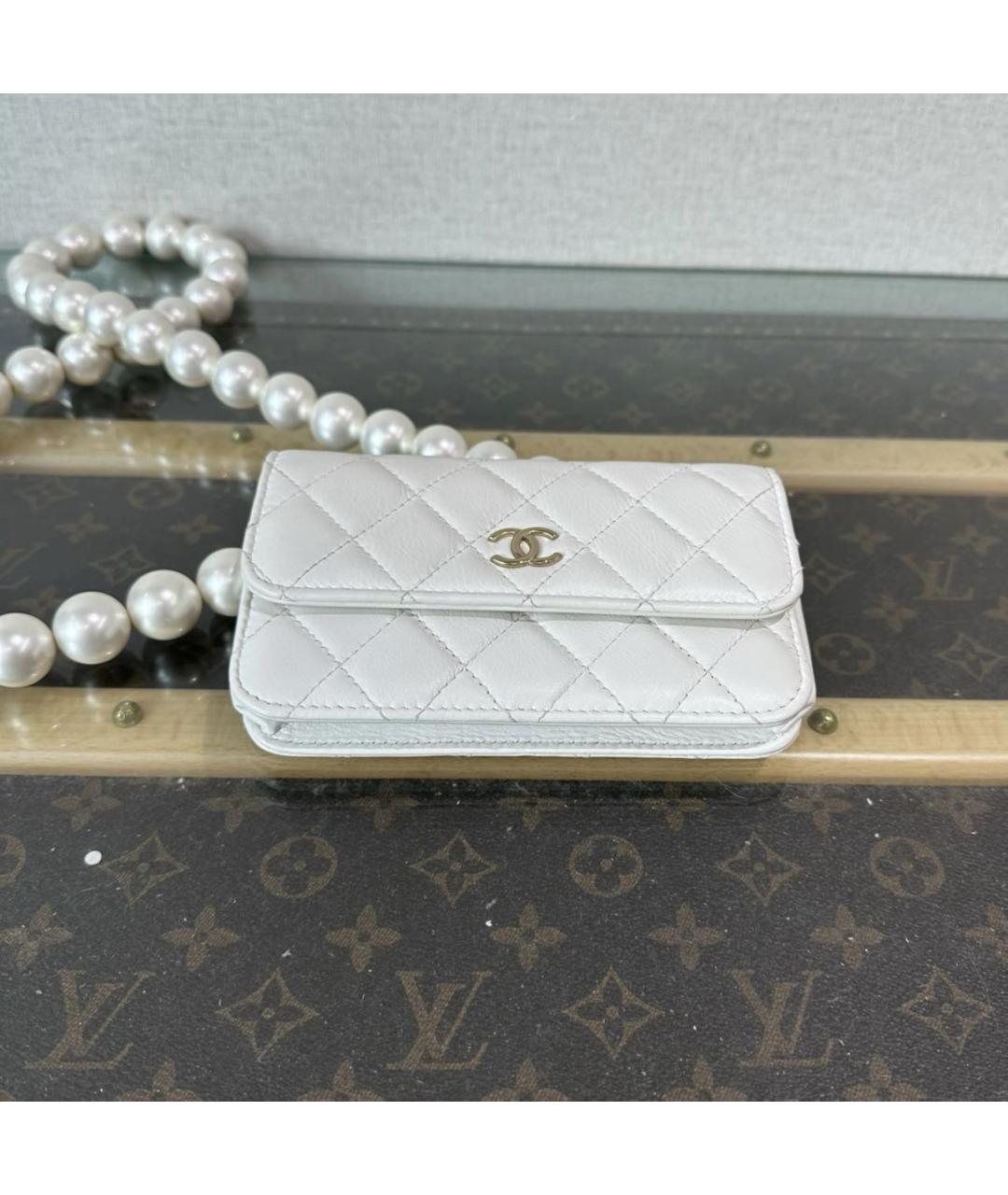 CHANEL Белый кошелек, фото 6