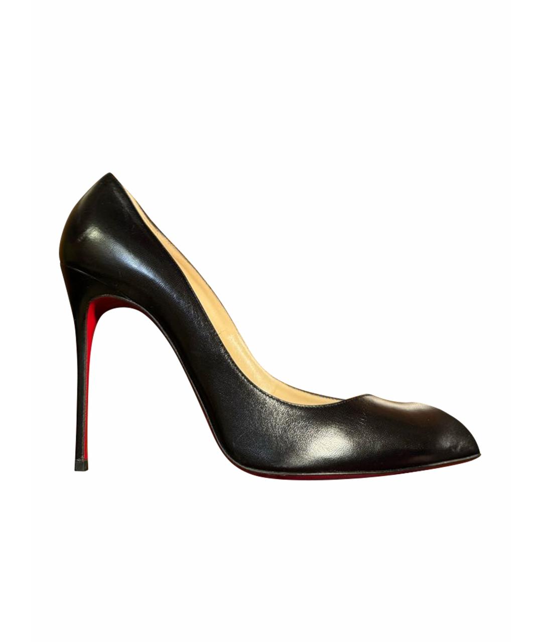 CHRISTIAN LOUBOUTIN Черные кожаные туфли, фото 1