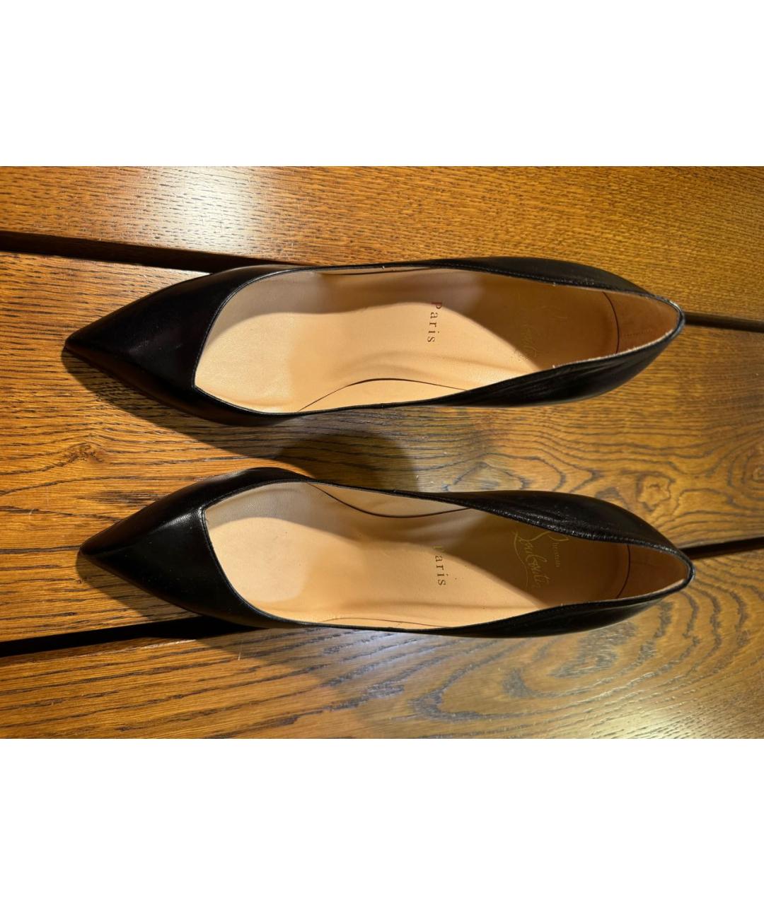 CHRISTIAN LOUBOUTIN Черные кожаные туфли, фото 3