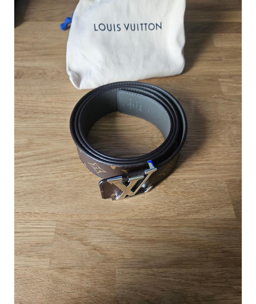 LOUIS VUITTON Коричневый кожаный ремень, фото 4