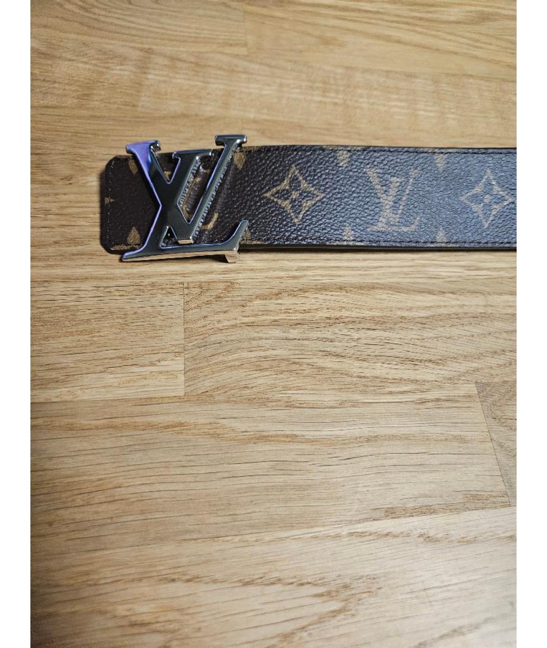 LOUIS VUITTON Коричневый кожаный ремень, фото 2