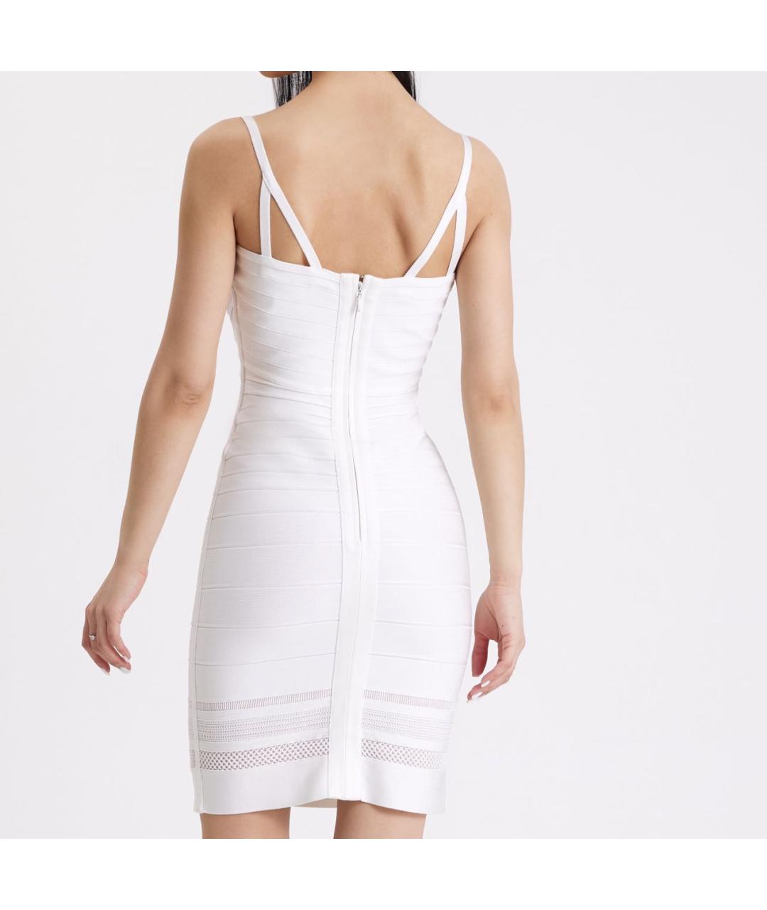 HERVE LEGER Белое синтетическое коктейльное платье, фото 2
