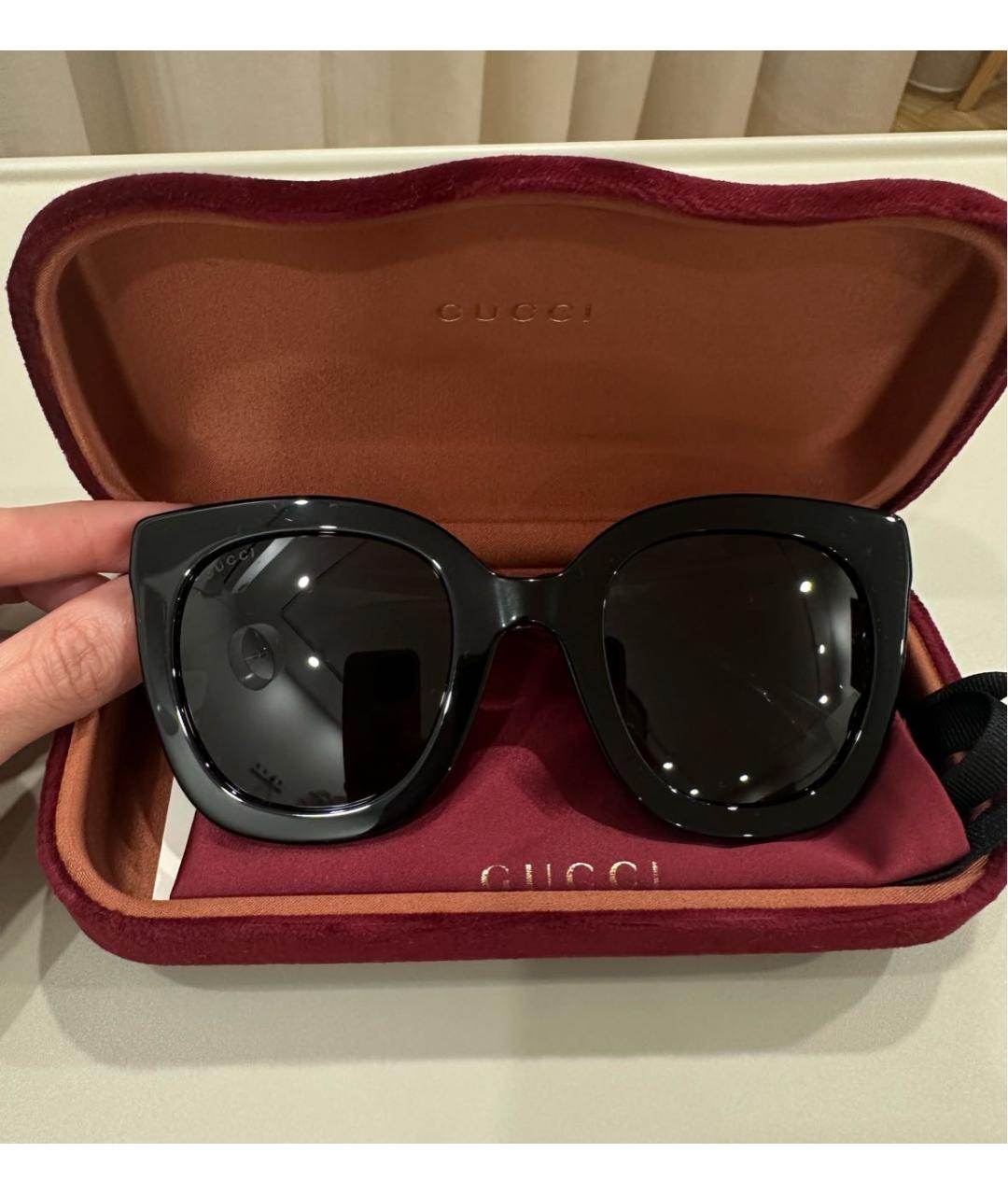 GUCCI Черные пластиковые солнцезащитные очки, фото 4