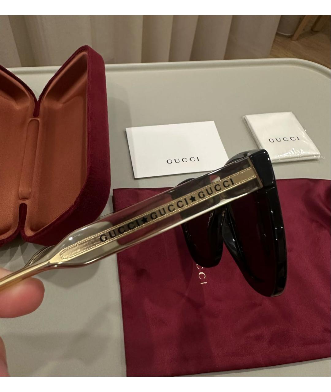 GUCCI Черные пластиковые солнцезащитные очки, фото 3