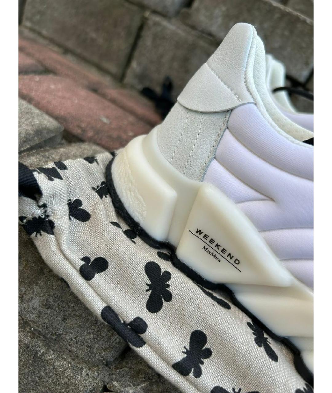 WEEKEND MAX MARA Белые кожаные кроссовки, фото 4