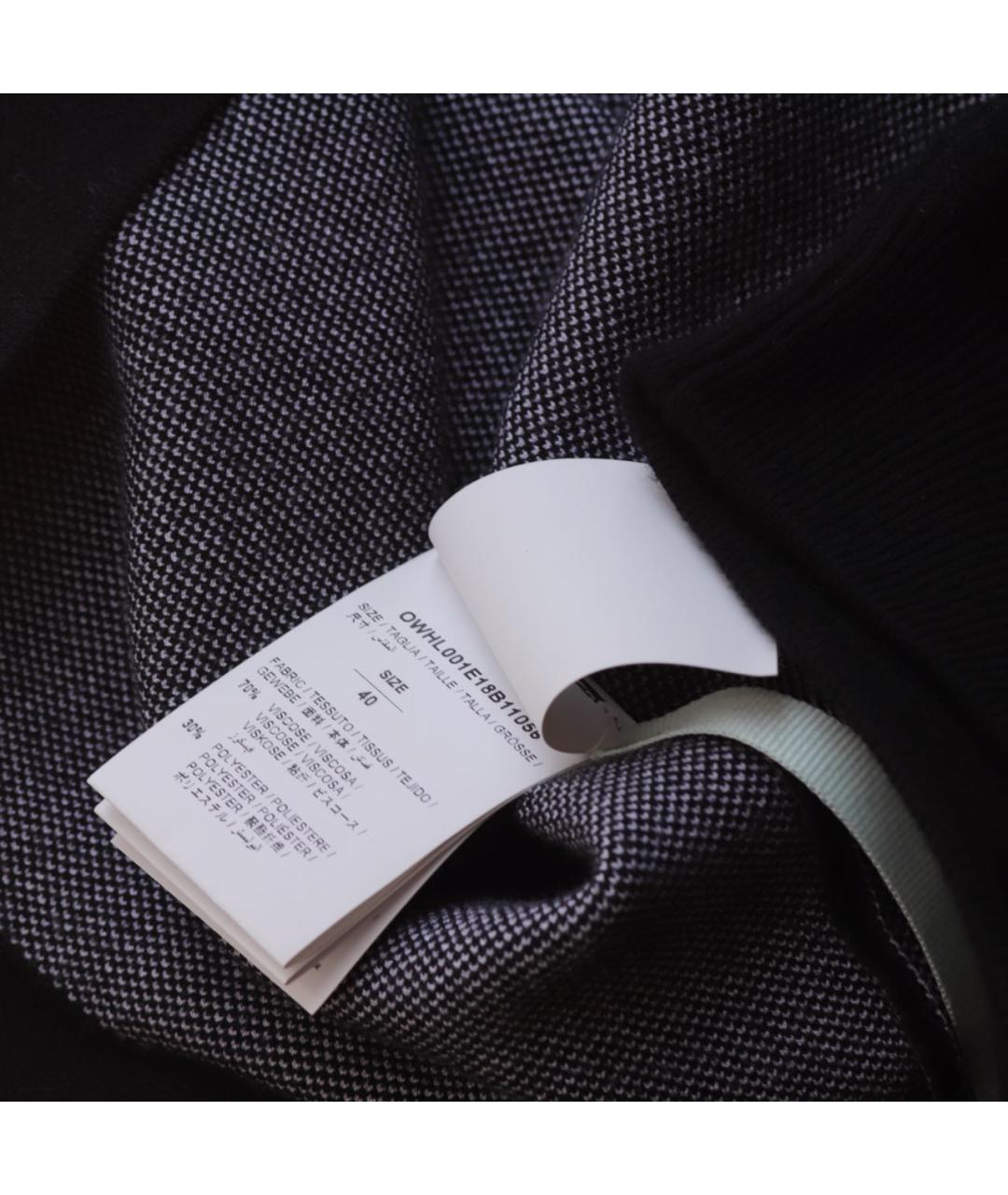 OFF-WHITE Черная вискозная юбка миди, фото 7