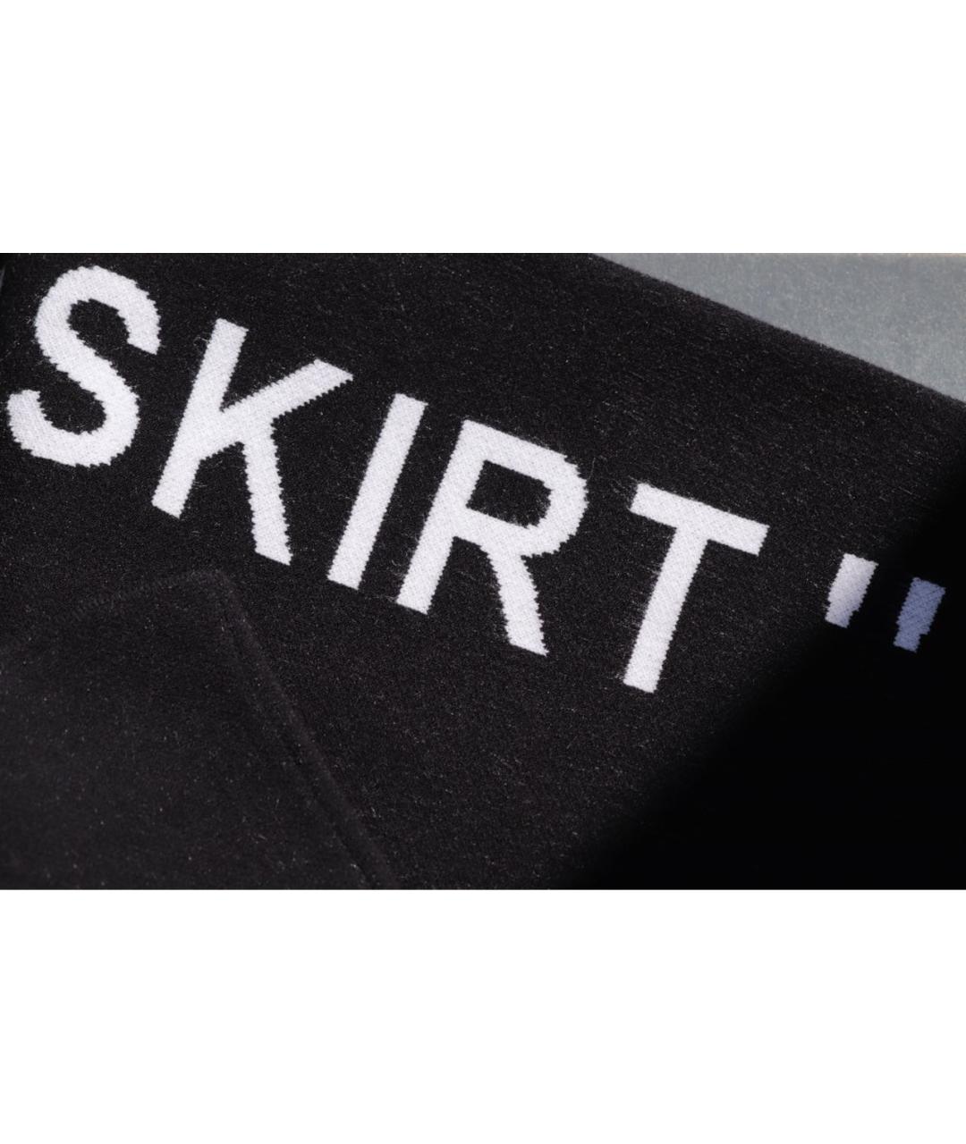 OFF-WHITE Черная вискозная юбка миди, фото 6