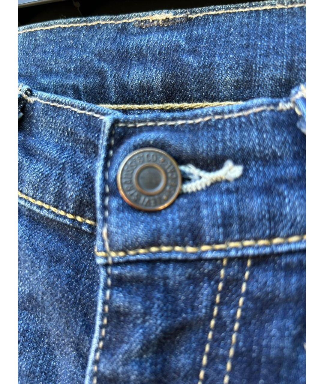LEVI'S Синие хлопковые прямые джинсы, фото 5