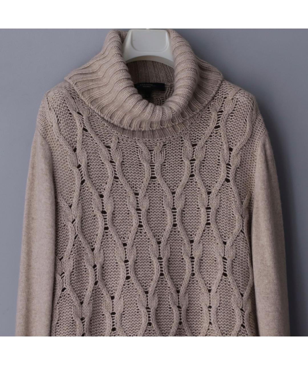 WEEKEND MAX MARA Бежевое шерстяное повседневное платье, фото 4