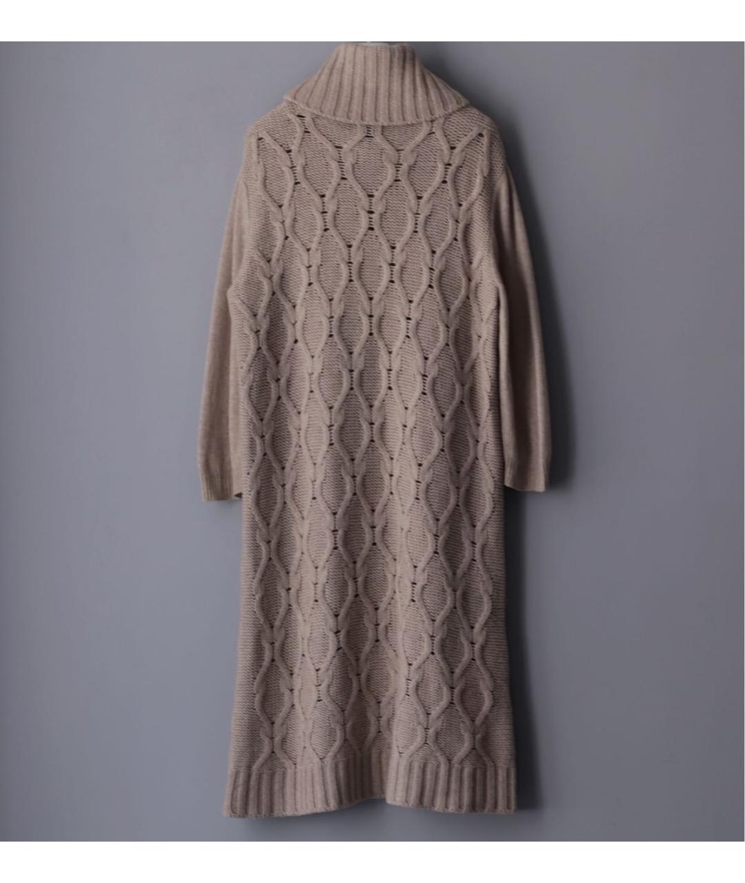 WEEKEND MAX MARA Бежевое шерстяное повседневное платье, фото 2