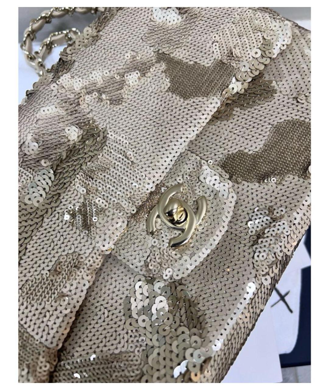 CHANEL Золотая сумка через плечо, фото 2