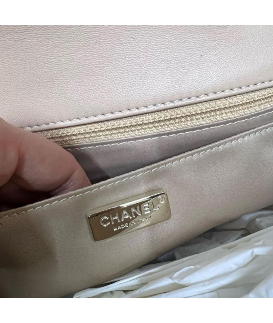 CHANEL Золотая сумка через плечо, фото 5