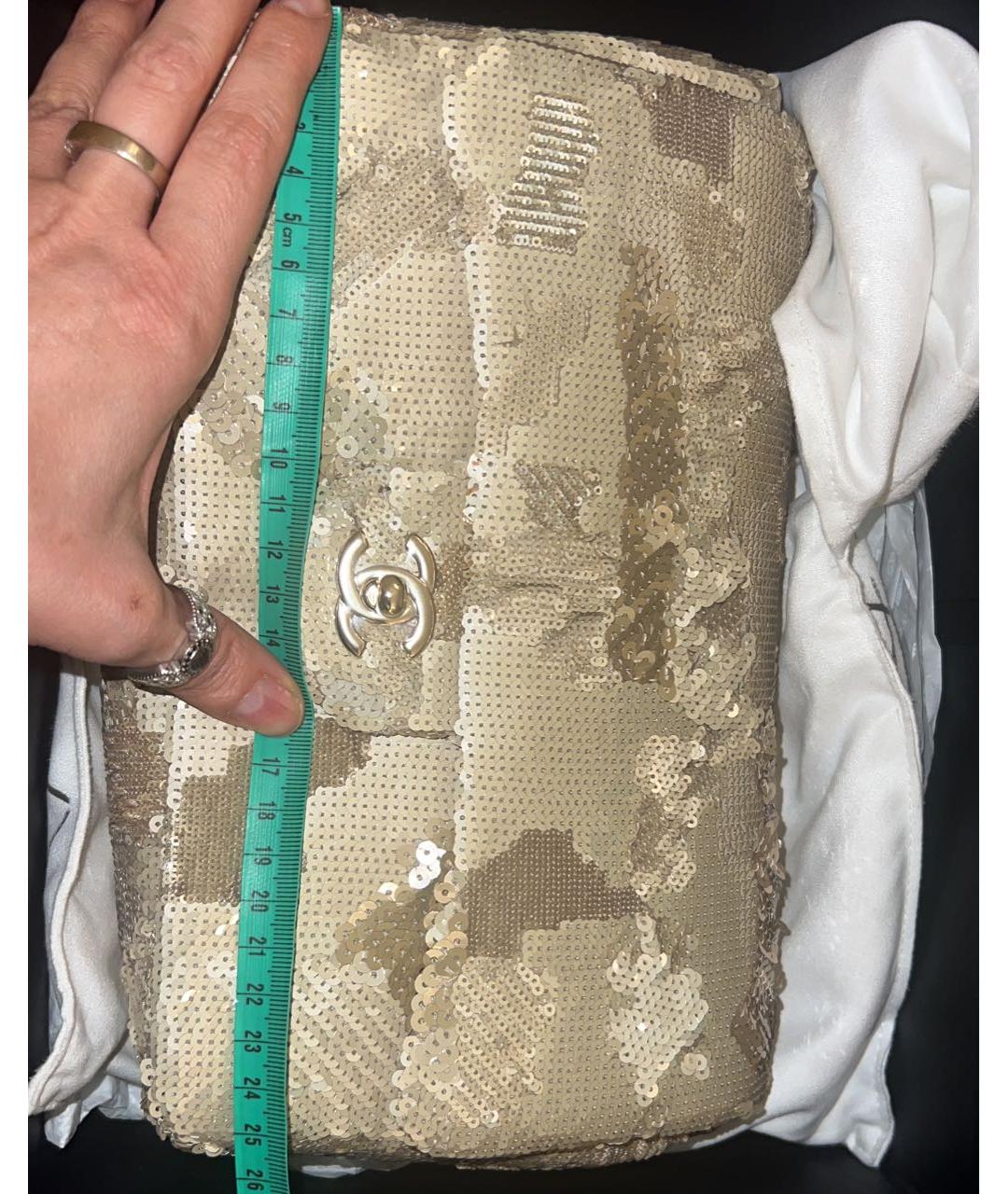 CHANEL Золотая сумка через плечо, фото 7