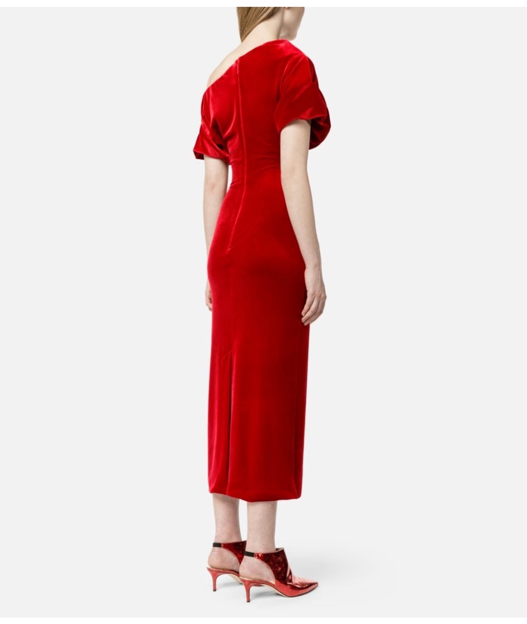 CHRISTOPHER KANE Красное бархатное повседневное платье, фото 3