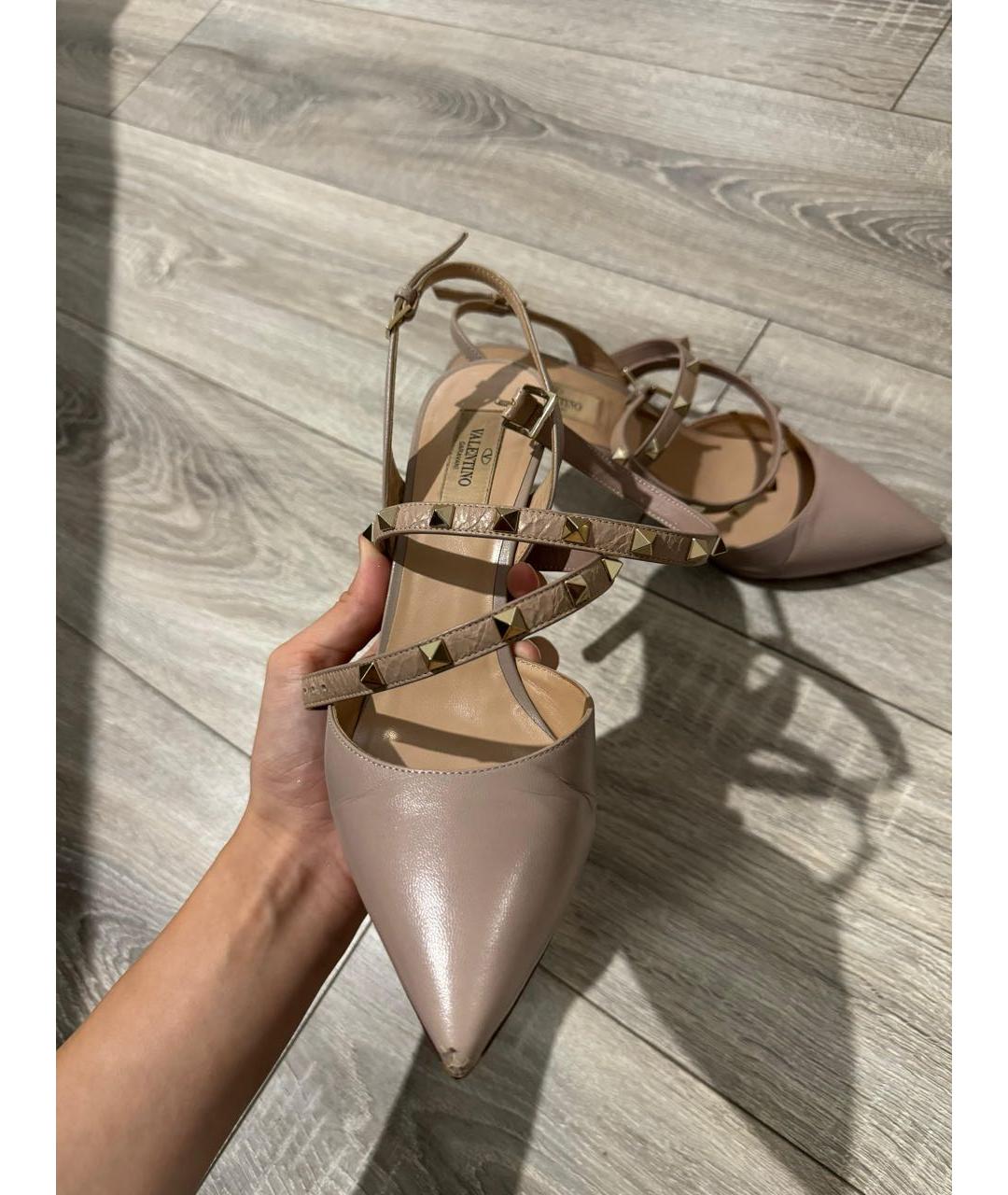 VALENTINO Бежевые кожаные туфли, фото 4