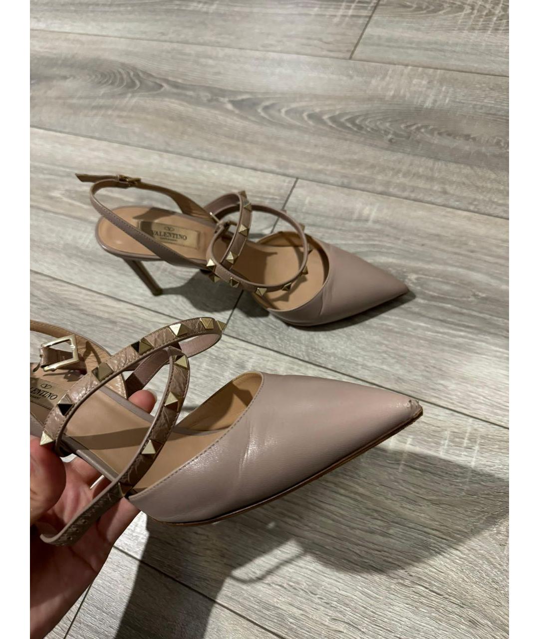 VALENTINO Бежевые кожаные туфли, фото 7