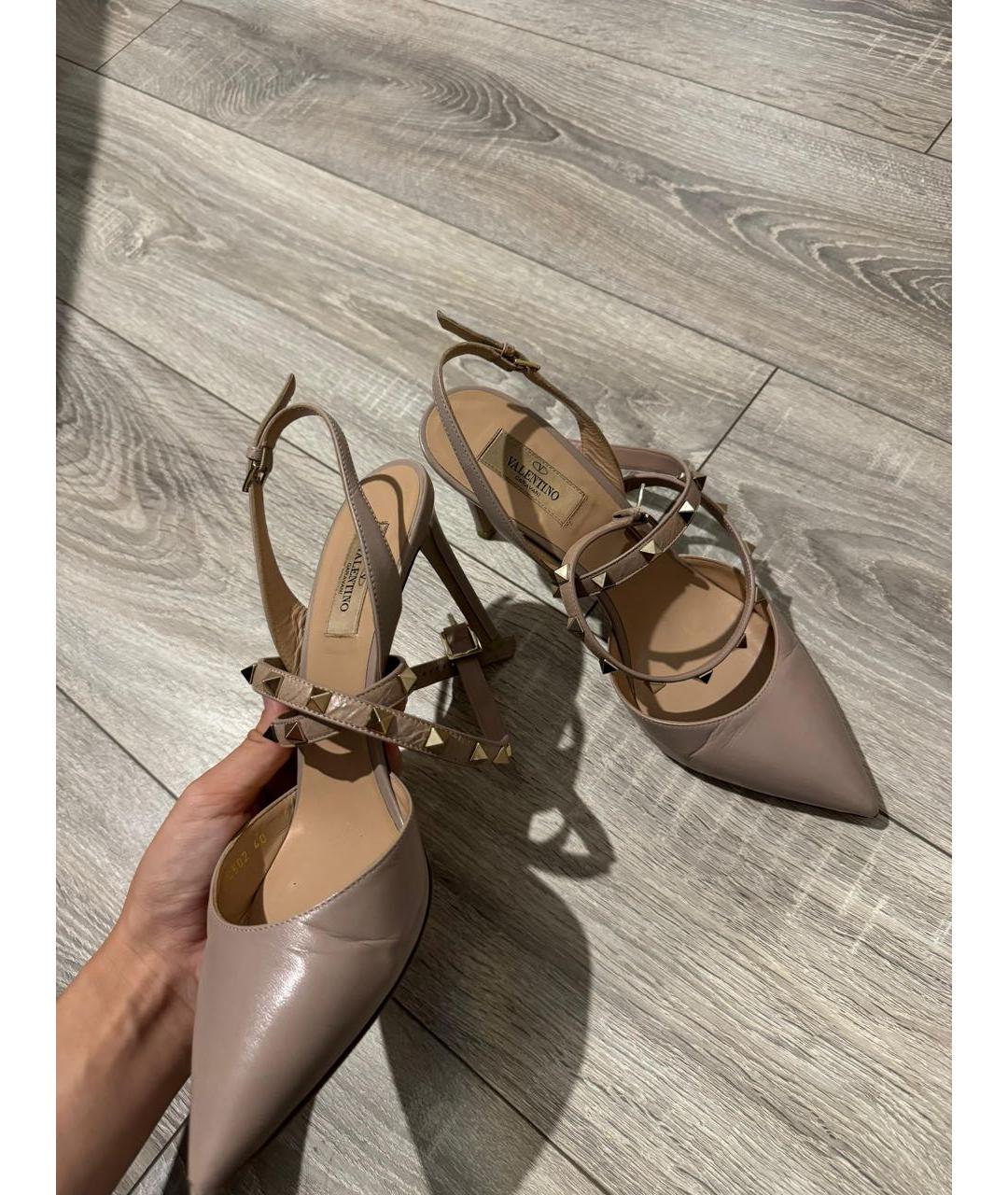 VALENTINO Бежевые кожаные туфли, фото 2