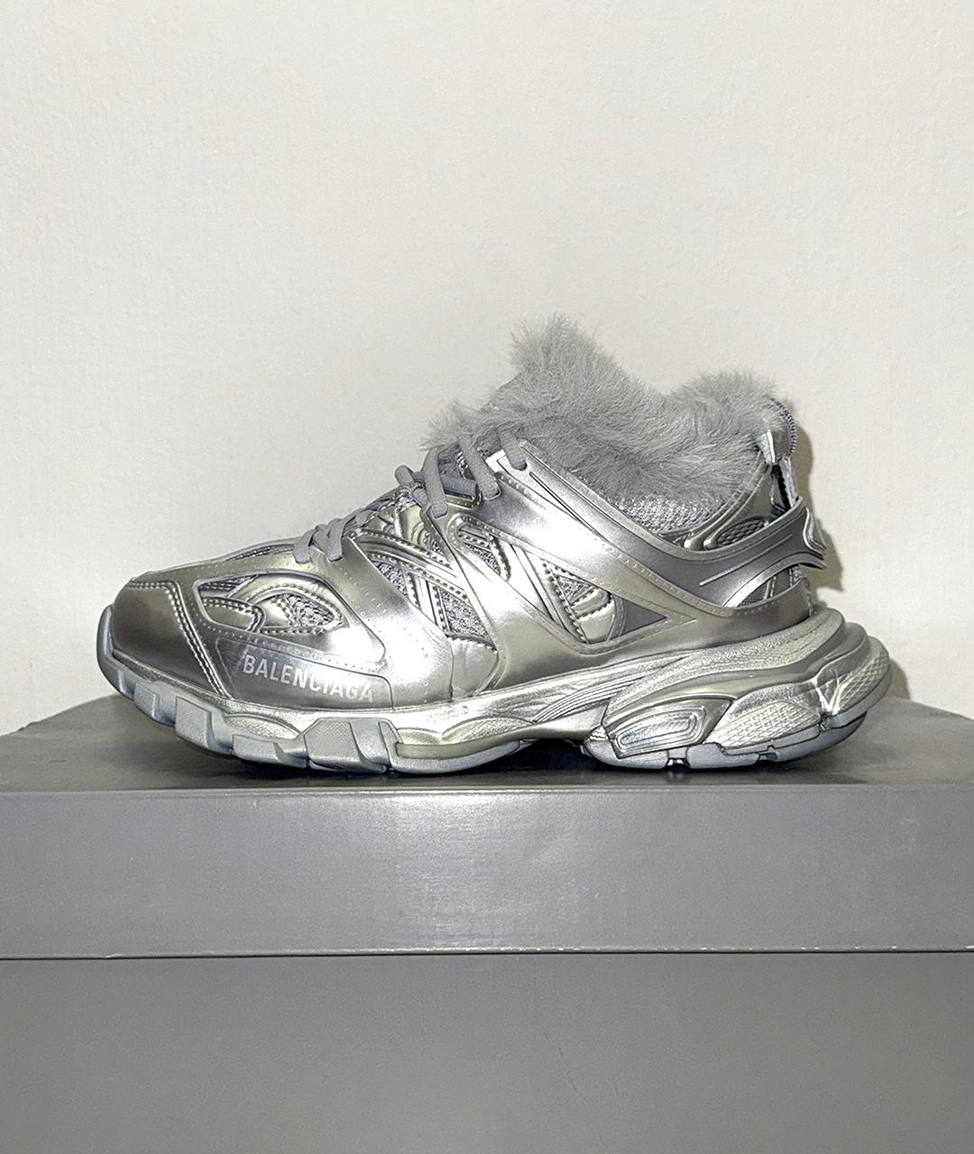 BALENCIAGA Серебряные низкие кроссовки / кеды, фото 4