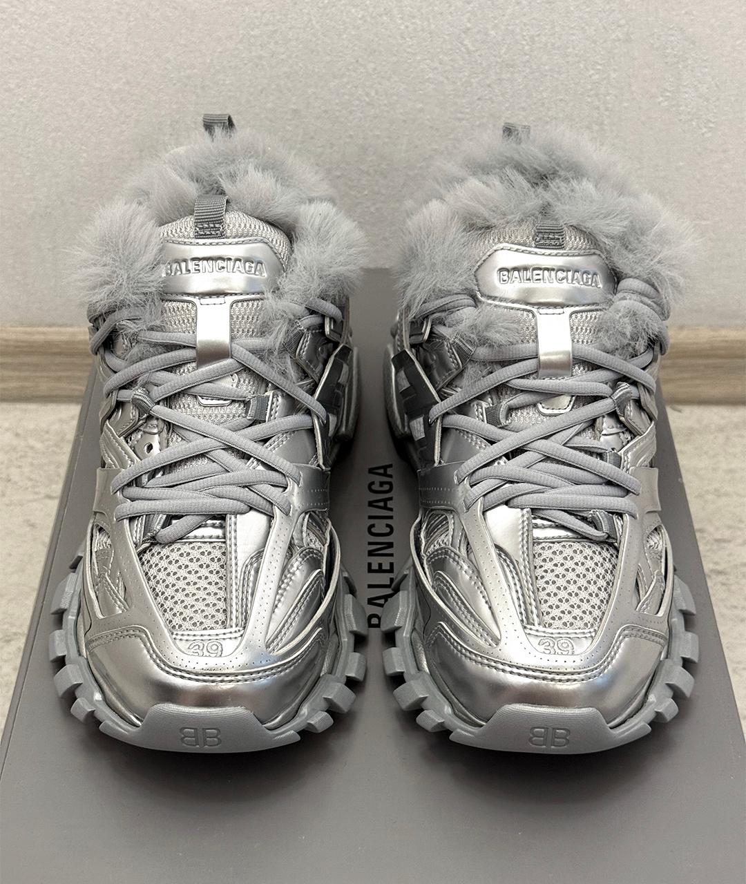 BALENCIAGA Серебряные низкие кроссовки / кеды, фото 3