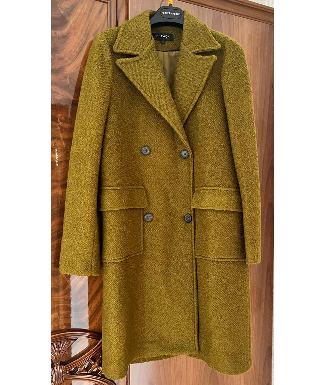 ESCADA Хаки шерстяное пальто, фото 4
