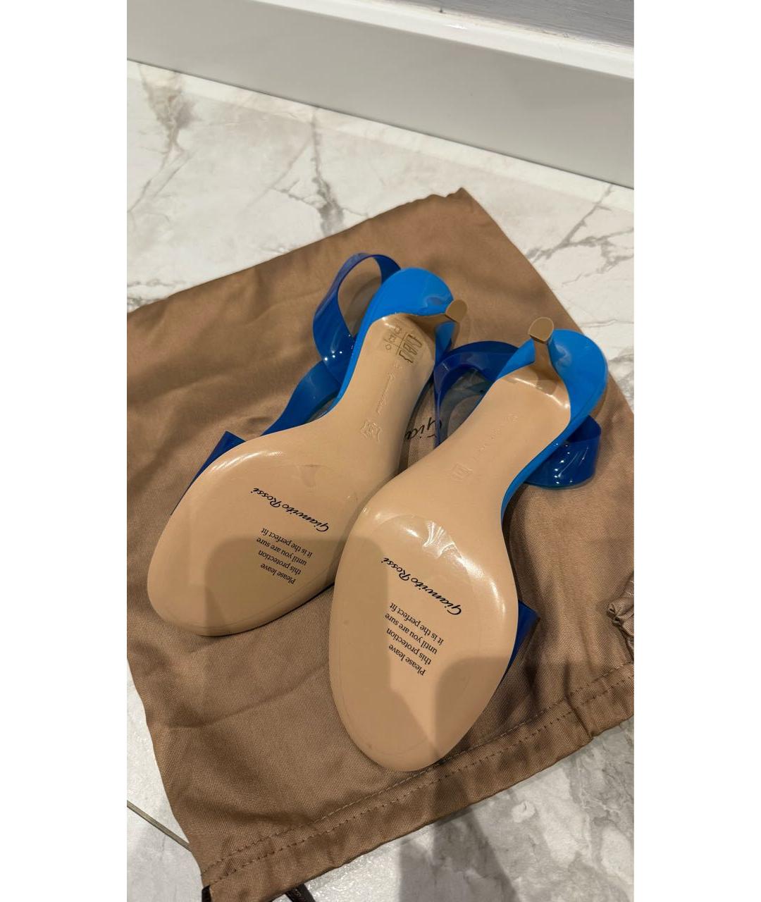GIANVITO ROSSI Синие резиновые босоножки, фото 5