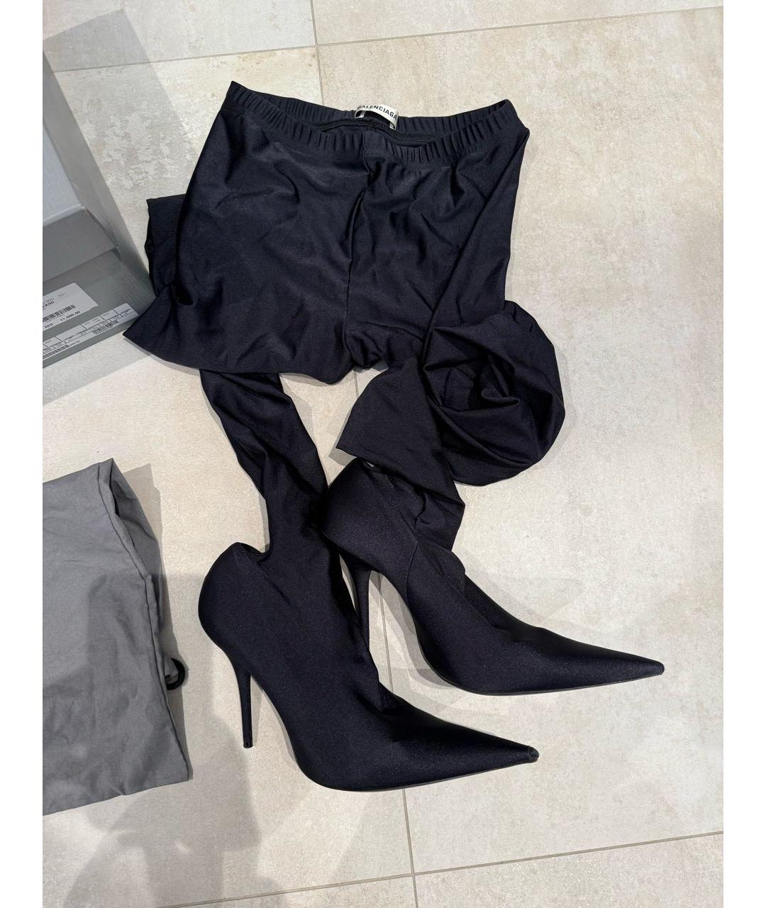 BALENCIAGA Черные синтетические сапоги, фото 2