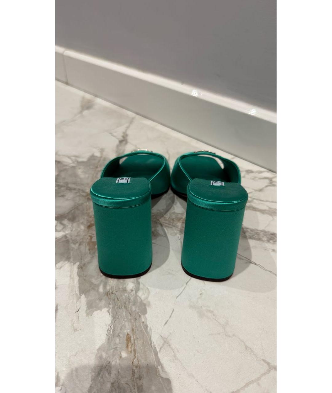 PRADA Зеленые текстильные босоножки, фото 4