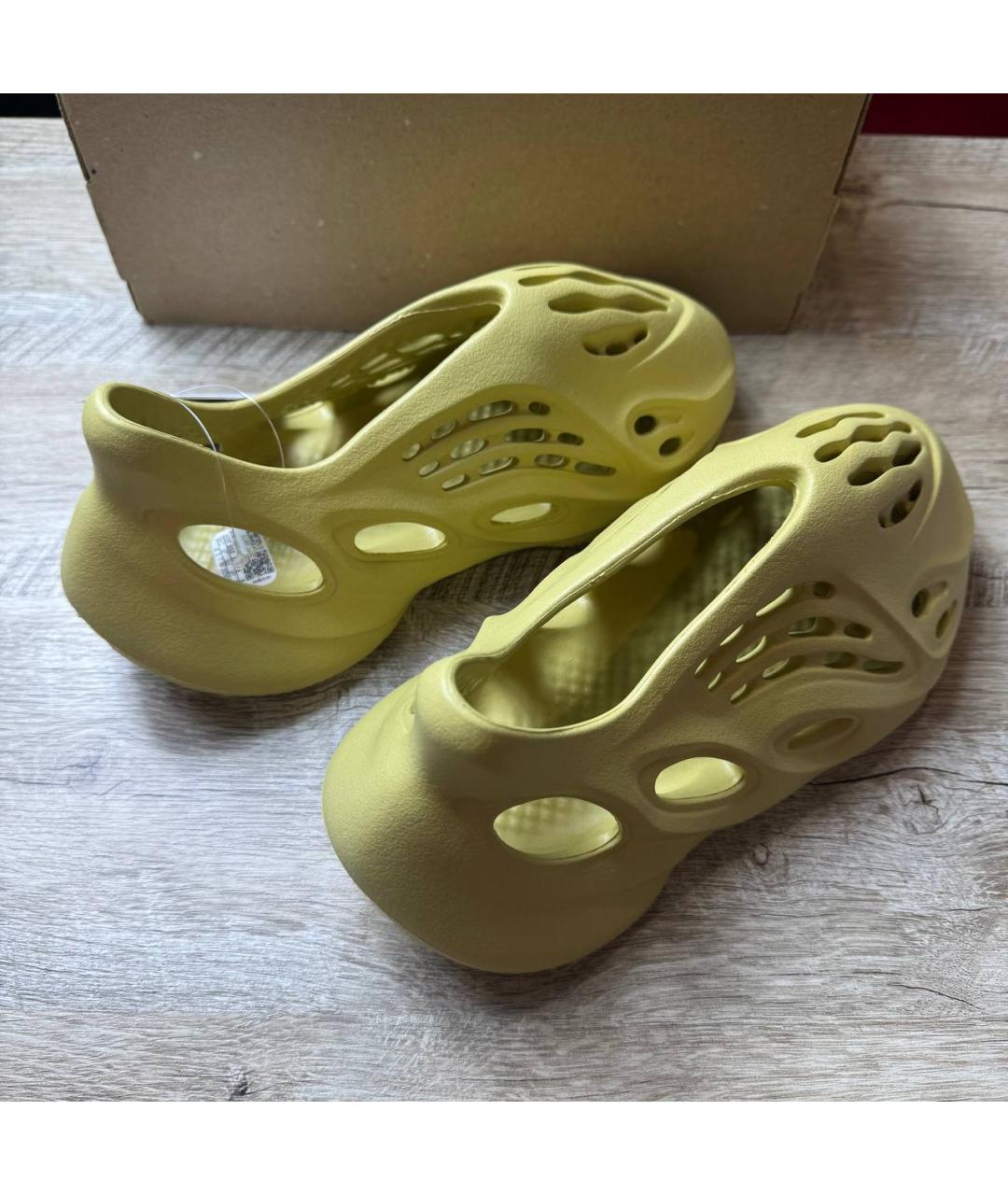 ADIDAS YEEZY Желтые шлепанцы, фото 7