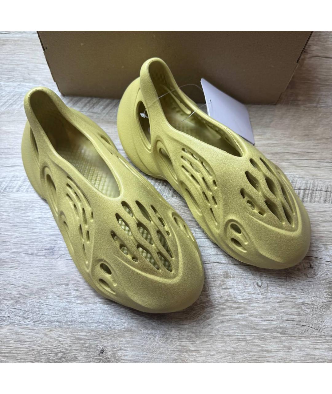 ADIDAS YEEZY Желтые шлепанцы, фото 4