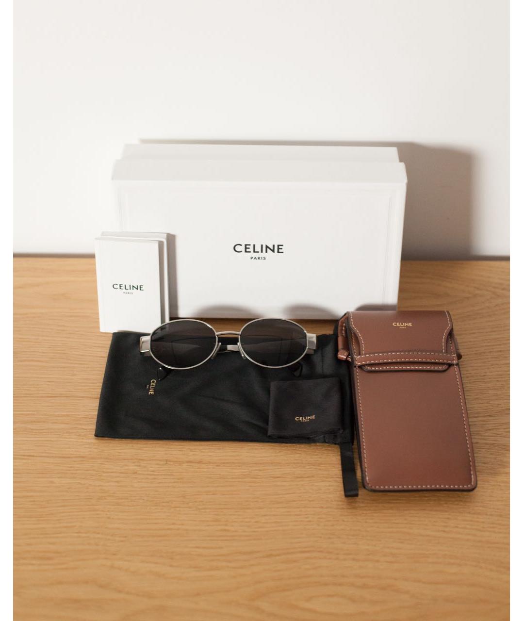 CELINE Серебряные солнцезащитные очки, фото 3
