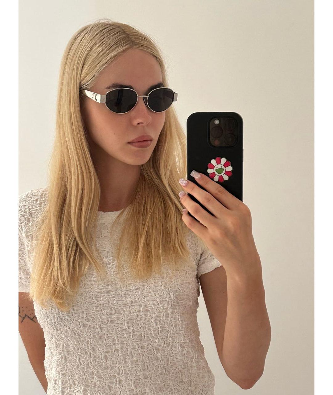 CELINE Серебряные солнцезащитные очки, фото 5
