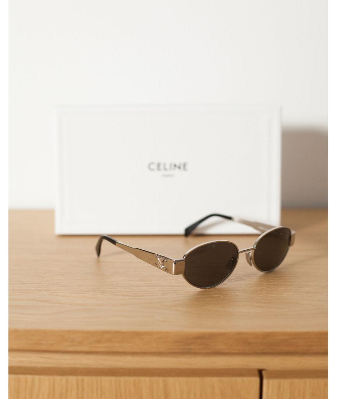 CELINE Серебряные солнцезащитные очки, фото 8