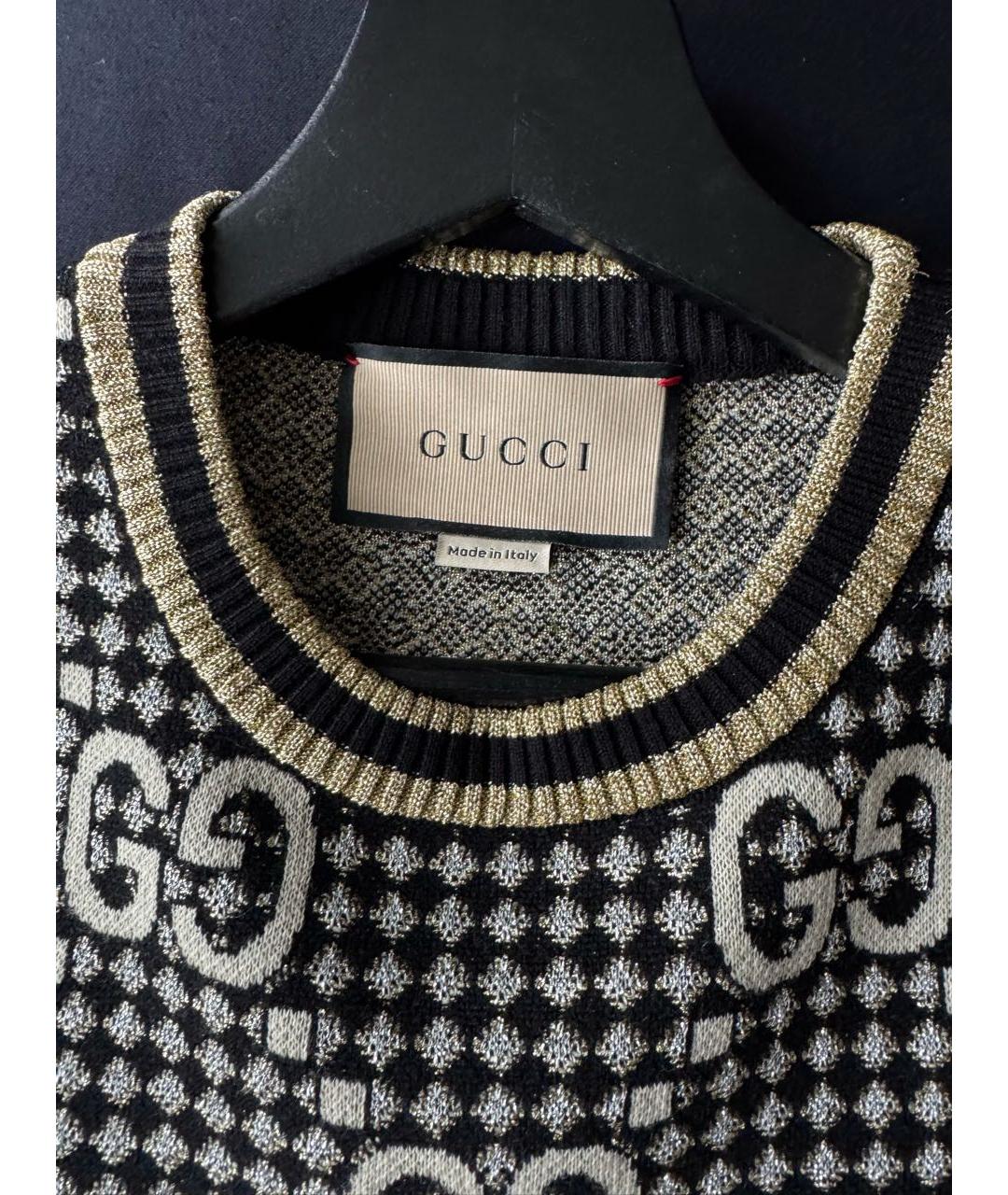 GUCCI Черный шерстяной джемпер / свитер, фото 3