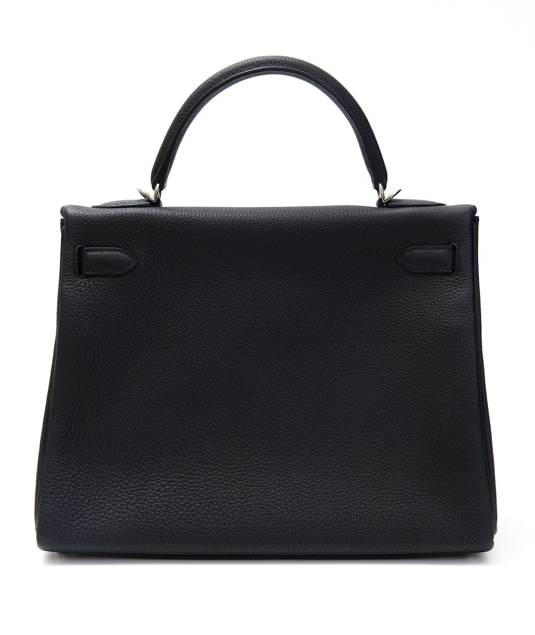 HERMES Черная кожаная сумка с короткими ручками, фото 5