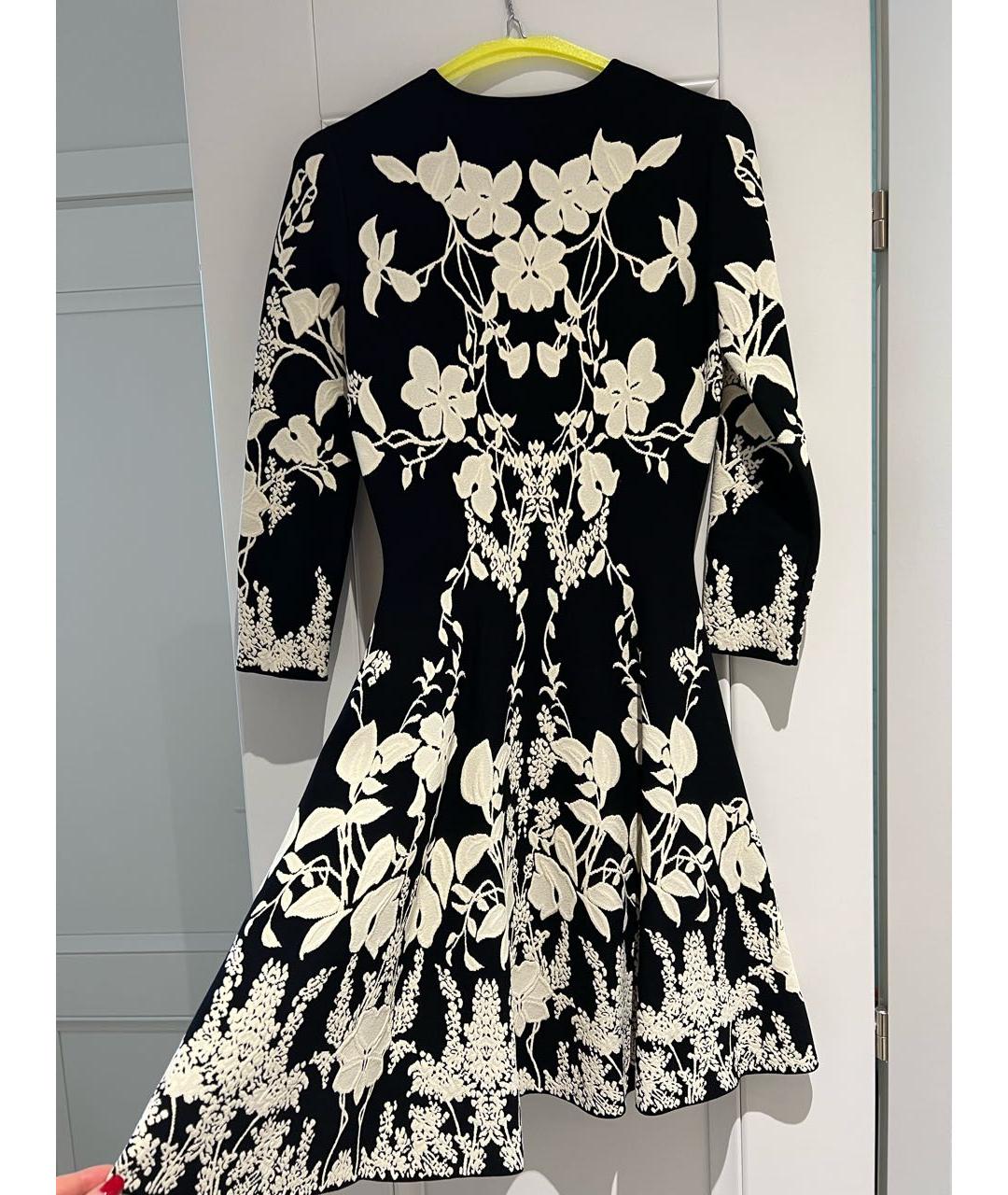 ALEXANDER MCQUEEN Черное вискозное коктейльное платье, фото 2