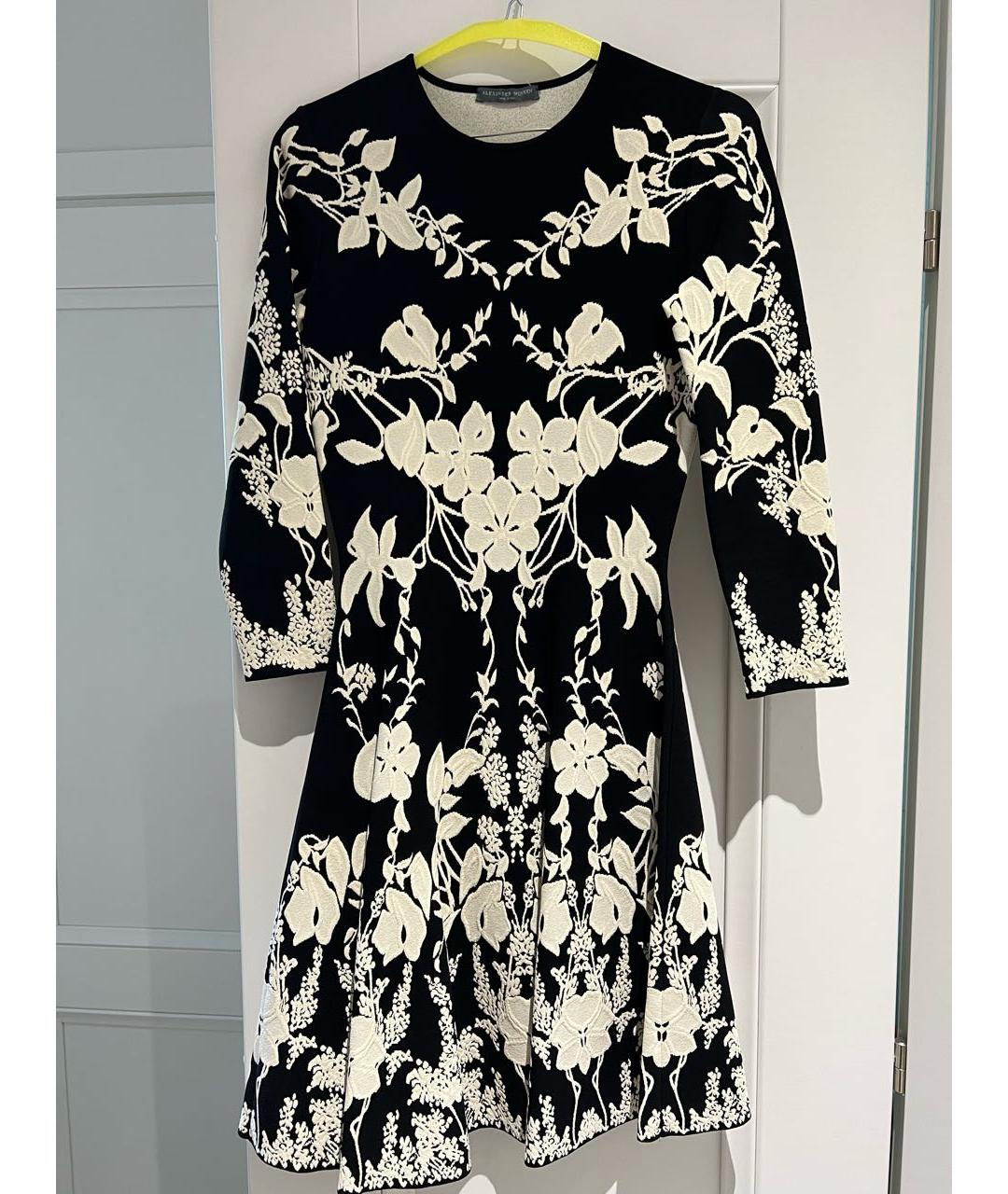 ALEXANDER MCQUEEN Черное вискозное коктейльное платье, фото 6