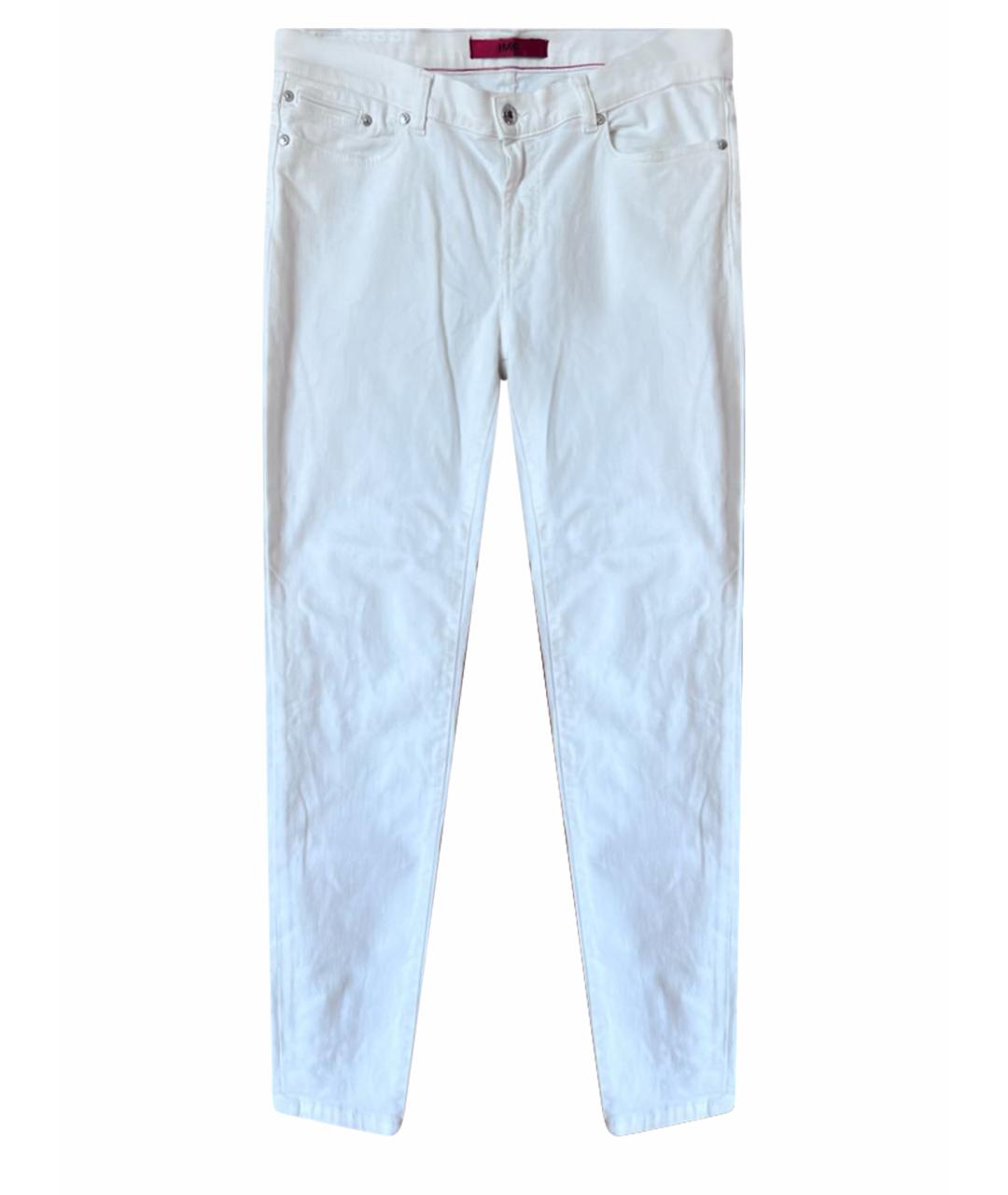 HUGO BOSS Белые хлопко-эластановые джинсы слим, фото 1