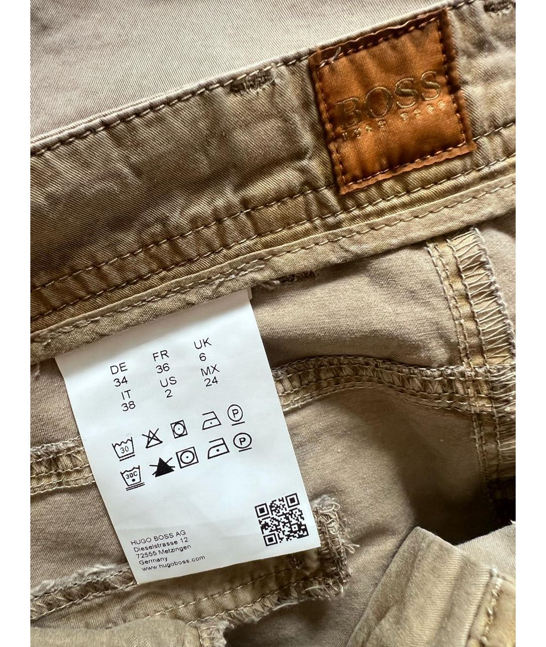 HUGO BOSS Бежевые прямые брюки, фото 3