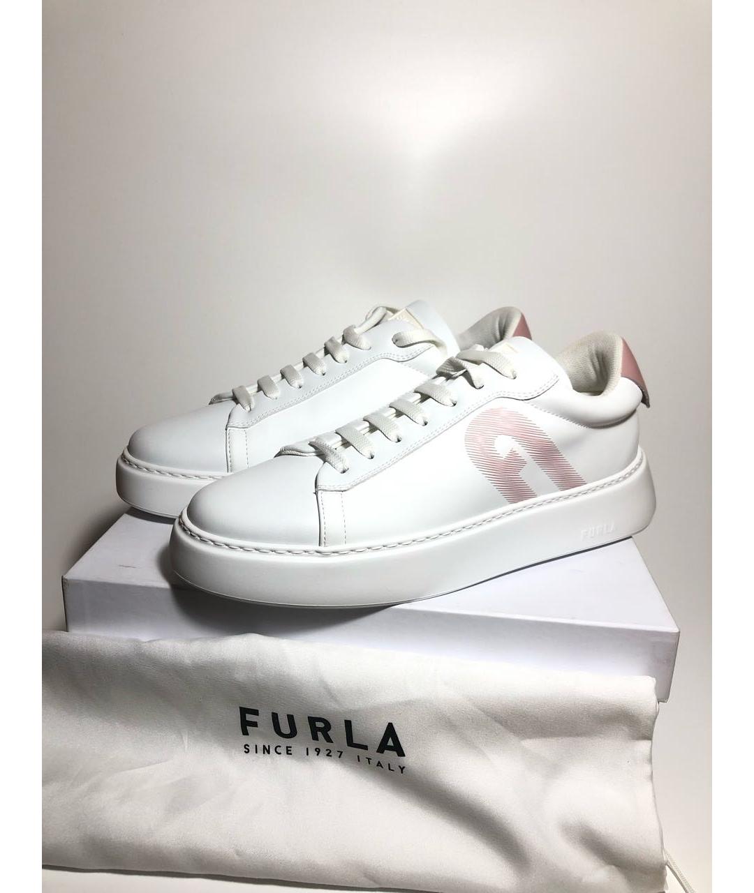 FURLA Белые кожаные кеды, фото 8